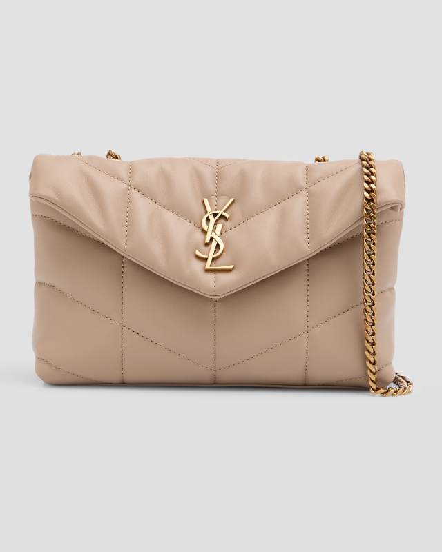 Lou Puffer Toy YSL Shoulder Bag in Quilted Leather